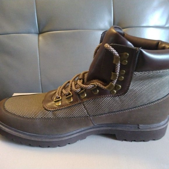 New Men's Combat boots Reaction Kenneth Cole Klay Lug Brown Expresso - Picture 1 of 3